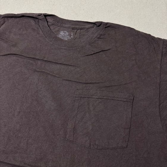 เสื้อยืด Fruit​ of​ the​ Loom​ กระเป๋า​หน้า​ สีหายาก Size L