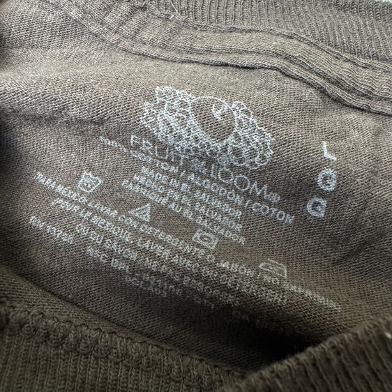 เสื้อยืด Fruit​ of​ the​ Loom​ กระเป๋า​หน้า​ สีหายาก Size L รูปที่ 5