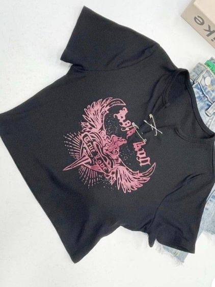 เสื้อครอปนำเข้าจากเกาหลี 🇰🇷 รูปที่ 2