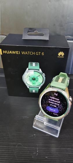 ยาง Huawei Watch GT 6 AMOLED GPS สุขภาพครบ แบตอึด หลายวัน สายสีเขียว ครบกล่อง
