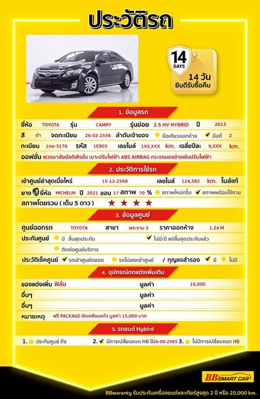 Toyota Camry 2013 2.5 HV Sedan ไฮบริด ไม่ติดแก๊ส เกียร์อัตโนมัติ ดำ รูปที่ 2