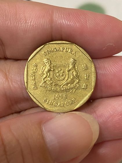 เหรียญ one dollar สิงคโปร์ ลักษณะมงคล ใช้ปรับฮวงจุ้ย  รูปที่ 2