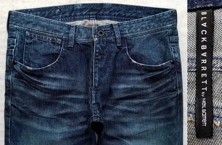 NEIL BARRETT ยีนส์ด้าน เคลือบเงา (wax)