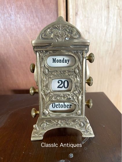 ปฎิทิน ทองเหลือง โบราณเก่าสะสม รูปที่ 2