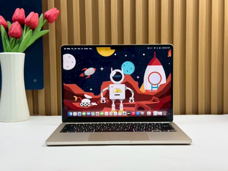 Apple แมค โอเอส 8 กิกะไบต์ อื่นๆ ใช่ MacBook Air 13.6-inch M3 2024 Ram8GB SSD256GB Starlight 