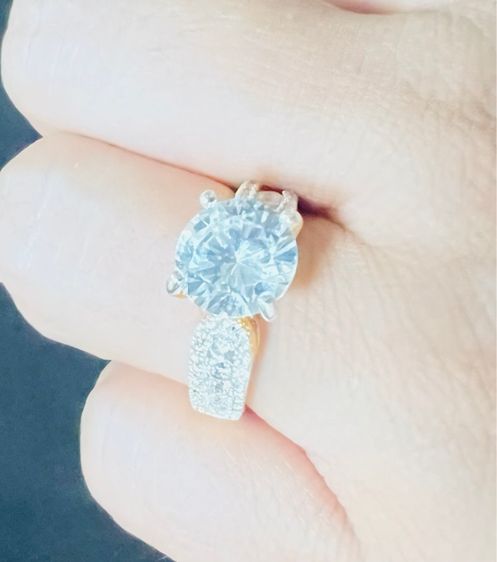 แหวนทอง24Kเพชรสวิส เล่นแสงดีมาก ปรับระดับได้ รูปที่ 2