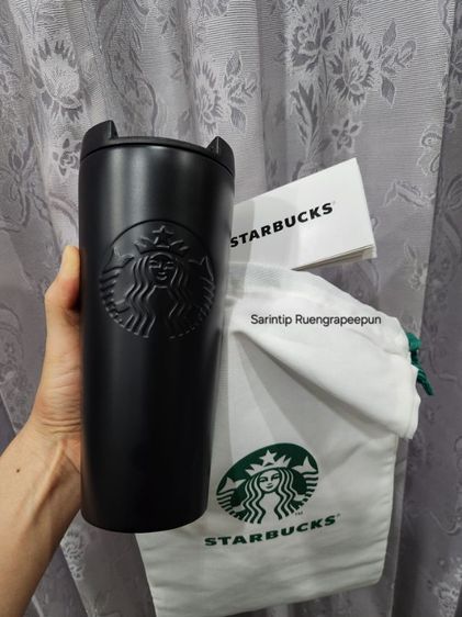 STARBUCKS Etched Black Stainless Steel Tumbler 16 oz (473 ml) รูปที่ 18