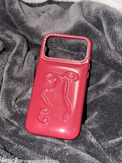 เคสนำเข้าจากเกาหลี iPhone 17 Pro Max แท้ Casetify – Pillow Case (Ruby Red Bow)