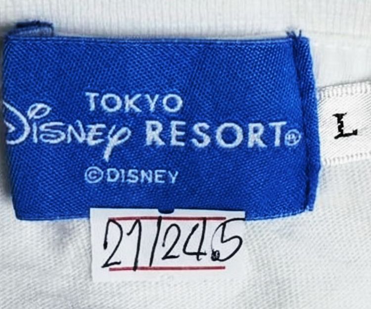Disney Tokyo Resort Unisex T-Shirts Like College Logo TDR White รูปที่ 2