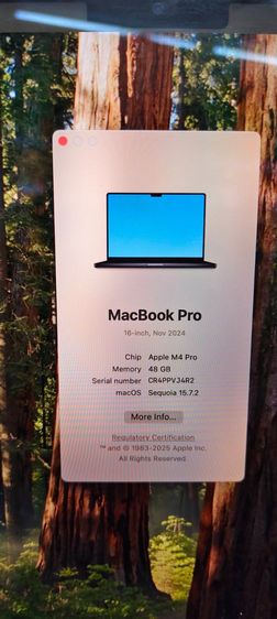 MacBook Pro 16” M4 Pro RAM 48GB SSD 512GB ครบกล่อง AppleCare+ ถึงปี 2028 สภาพใหม่เอี่ยม รูปที่ 4