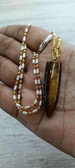 สร้อยคองานจิวเวอร์รี่ไม่ลอกไม่ดำ   จี้หินแท้ไทเกอร์อาย รูปที่ 3