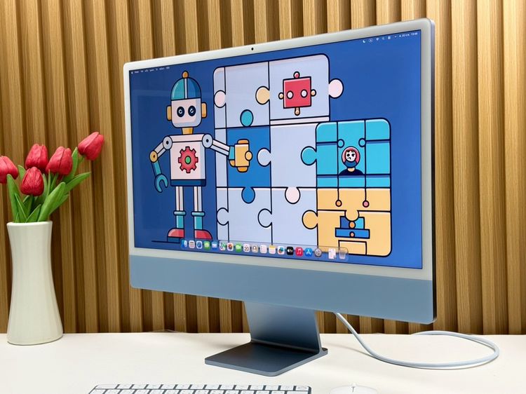 iMac 24-inch M1 2021 Ram8GB SSD256GB CPU8-Core GPU8-Core 4Ports Blue รูปที่ 2