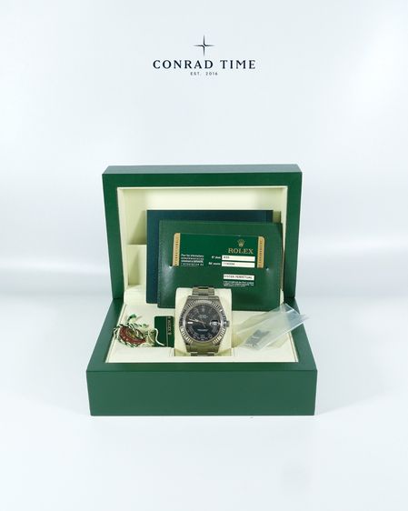 Rolex Datejust II 116334 Grey Roman Dial Oyster Steel 2014 41mm. Fullset  รูปที่ 3
