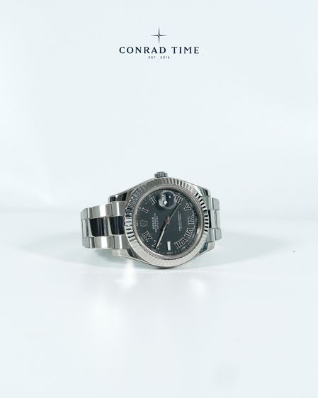 Rolex Datejust II 116334 Grey Roman Dial Oyster Steel 2014 41mm. Fullset  รูปที่ 4