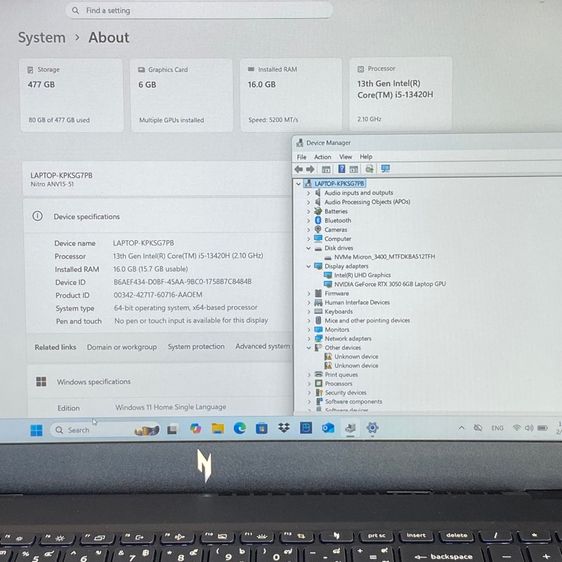 ACER NITRO V 15 ANV15-51-55NS (OBSIDIAN BLACK) รูปที่ 8