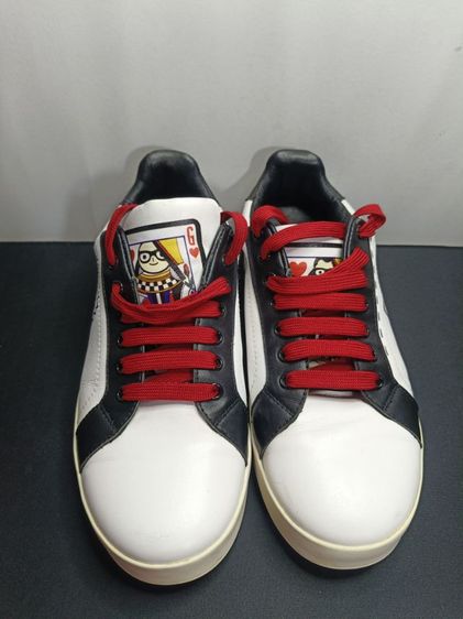 รองเท้าผ้าใบหนังแท้ งานอิตาลี ลายไพ่ Queen of Hearts (มือสองสภาพดี) เบอร์ 38 ยาว 24 cm รูปที่ 12