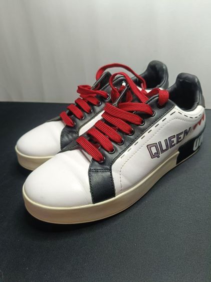 รองเท้าผ้าใบหนังแท้ งานอิตาลี ลายไพ่ Queen of Hearts (มือสองสภาพดี) เบอร์ 38 ยาว 24 cm รูปที่ 7