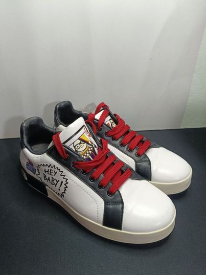 รองเท้าผ้าใบหนังแท้ งานอิตาลี ลายไพ่ Queen of Hearts (มือสองสภาพดี) เบอร์ 38 ยาว 24 cm รูปที่ 3