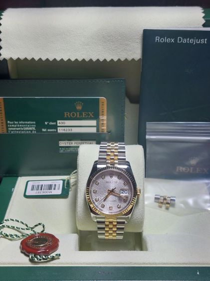 🍓Date just 116233 หน้าคอมพิวเตอร์ ซิลเวอร์ปี2009กล่องใบแท้Rolex