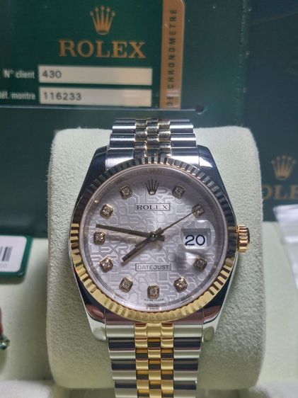🍓Date just 116233 หน้าคอมพิวเตอร์ ซิลเวอร์ปี2009กล่องใบแท้Rolex รูปที่ 2