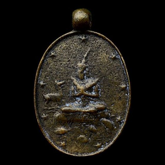 เหรียญหล่อพระสังข์เรียกปลาเรียกเนื้อ หลวงพ่อโศกวัดปากคลองบางครก ( เนื้อสัมริดเงินห่วงปิง )