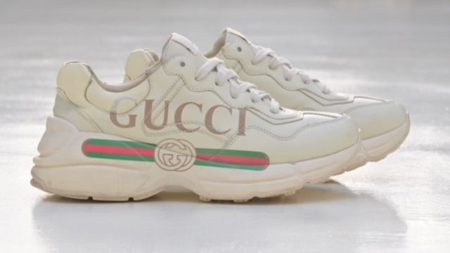 Gucci Rhyton Logo Leather Sneaker  (Ivory) รูปที่ 4