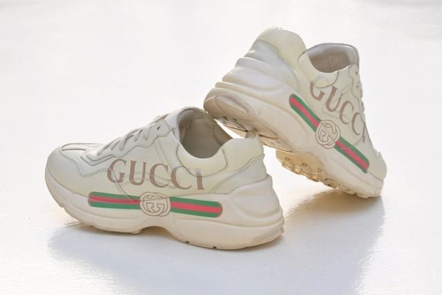 Gucci Rhyton Logo Leather Sneaker  (Ivory) รูปที่ 2