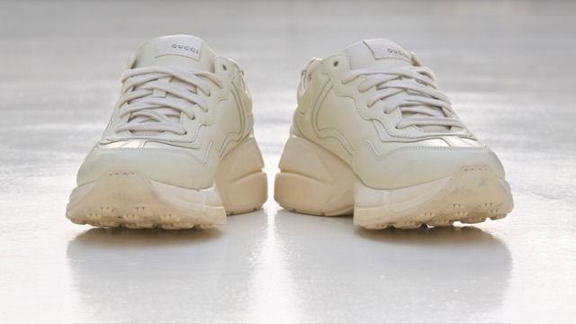 Gucci Rhyton Logo Leather Sneaker  (Ivory) รูปที่ 5