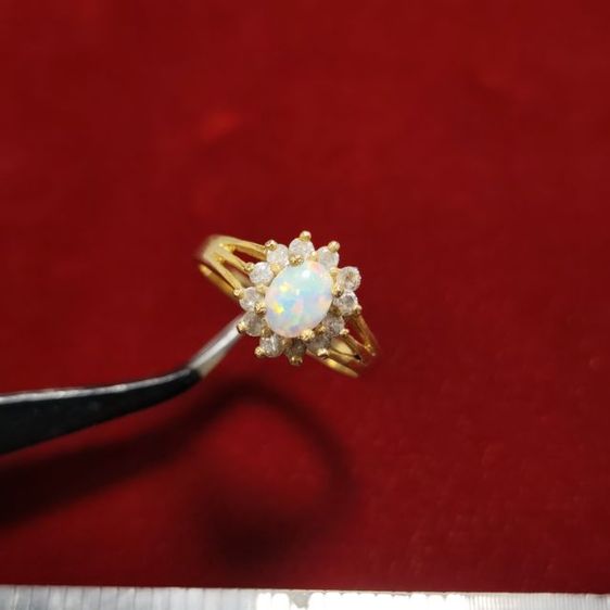 🔖แหวนสีทอง โอปอลแท้ สีเหลือบรุ้งสวยมาก มีตอกโค้ด ของจริงสวยมากๆ รูปที่ 8