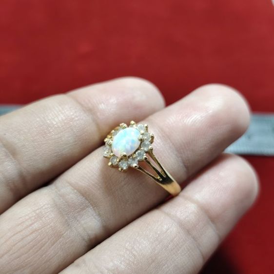 🔖แหวนสีทอง โอปอลแท้ สีเหลือบรุ้งสวยมาก มีตอกโค้ด ของจริงสวยมากๆ รูปที่ 3