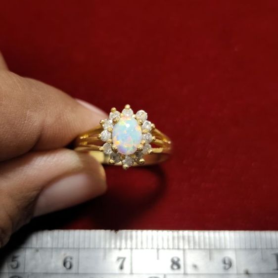 🔖แหวนสีทอง โอปอลแท้ สีเหลือบรุ้งสวยมาก มีตอกโค้ด ของจริงสวยมากๆ รูปที่ 2