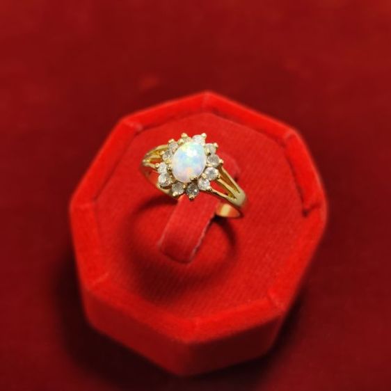 🔖แหวนสีทอง โอปอลแท้ สีเหลือบรุ้งสวยมาก มีตอกโค้ด ของจริงสวยมากๆ รูปที่ 5