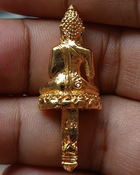 พระยอดธง วิสุทธิญาณ หลวงพ่อสมเชาย วัดเขาสุกิม รุ่นสร้างเจดีย์ พิมพ์เสาเหลี่ยม-เสากลม กะไหล่ทอง ปี 2536 รูปที่ 6