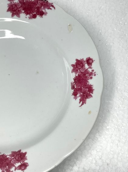 จาน ลายดอกแดง โบราณเก่าสะสม รูปที่ 9