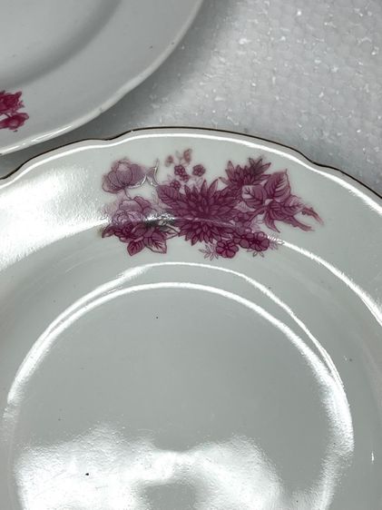 จาน ลายดอกแดง โบราณเก่าสะสม รูปที่ 8