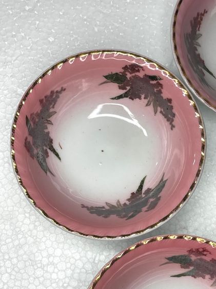 ชาม ลายดอกไม้ ขอบทอง เก่าสะสม รูปที่ 10