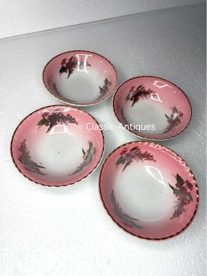 ชาม ลายดอกไม้ ขอบทอง เก่าสะสม รูปที่ 5