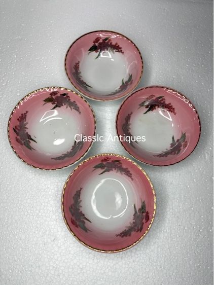 ชาม ลายดอกไม้ ขอบทอง เก่าสะสม รูปที่ 3