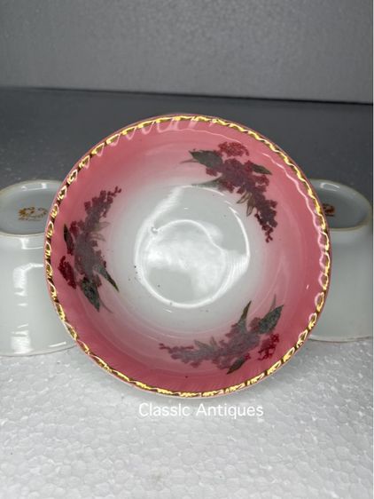 ชาม ลายดอกไม้ ขอบทอง เก่าสะสม รูปที่ 13