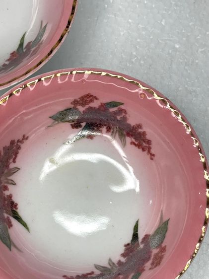 ชาม ลายดอกไม้ ขอบทอง เก่าสะสม รูปที่ 11