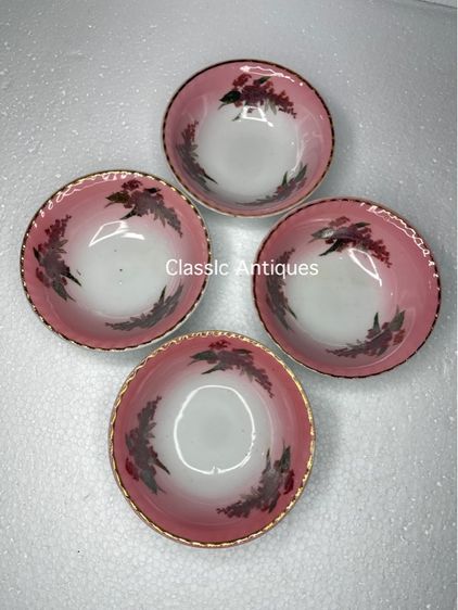 ชาม ลายดอกไม้ ขอบทอง เก่าสะสม รูปที่ 4