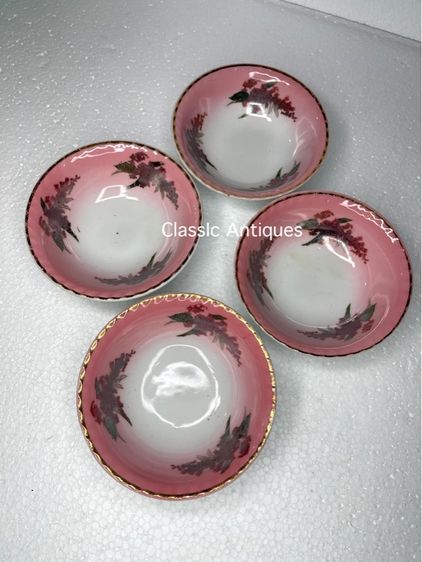 ชาม ลายดอกไม้ ขอบทอง เก่าสะสม รูปที่ 6