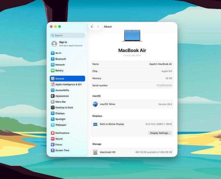 MacBook Air 15-inch M3 2024 Ram16GB SSD512GB Starlight apple care+ 5 April 2027 รูปที่ 12