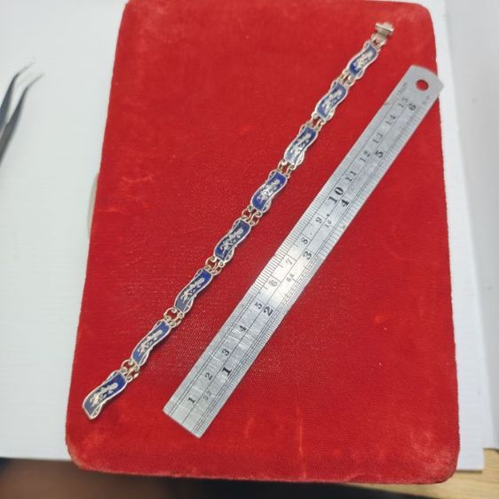 🔖ข้อมือเงินแท้ลงยา ตอกSiam Sterling ข้อมือนางรำวินเทจ งานจากต่างประเทศ รูปที่ 8