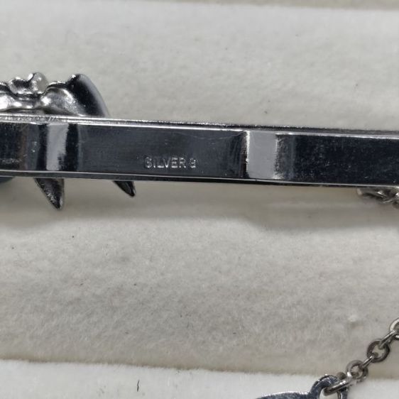 🔖หนีบไทด์ ตอกโค้ด Silver G แต่งมุกอะโกย่าสีฟ้าหายาก  งานจากญี่ปุ่น รูปที่ 6