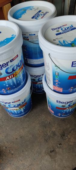 สีทาบ้าน Beger cool all plus สีเทา บ้านเย็น กันเชื้อราและตะไคร่น้ำ ทาภายนอกและภายใน