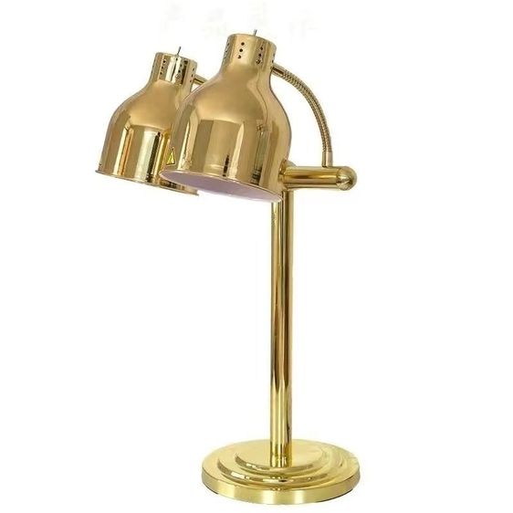 อุปกรณ์ครัว เตรียมอาหาร โคมไฟอุ่นอาหารหัวคู่ (สีเงินสแตนเลส)