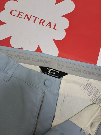กางเกงขาสั้นสีฟ้าพาสเทล ผ้าชิโน แบรนด์ Giordano‼️ รูปที่ 3