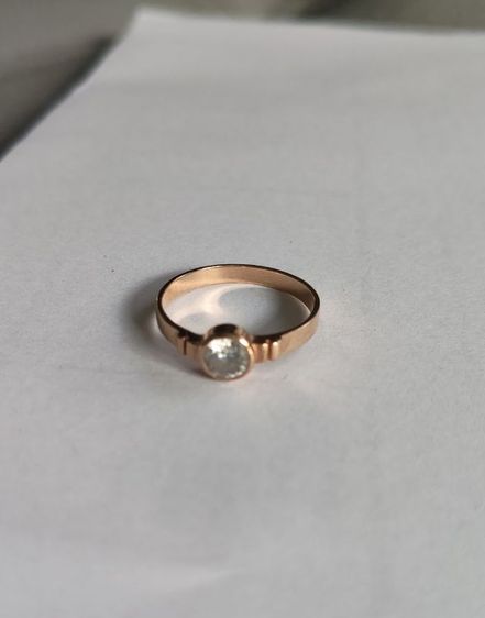 แหวนพลอยขาวพิ้งค์โกลด์