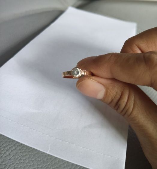 แหวนพลอยขาวพิ้งค์โกลด์ รูปที่ 3